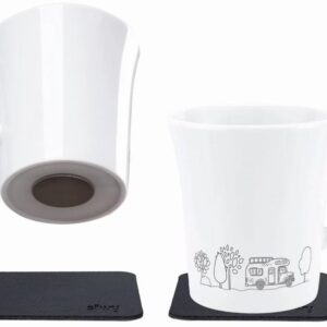 Silwy Porzellan Magnet-Henkel-Tassen Set Camping