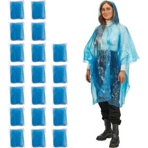 relaxdays Regenponcho 20 Stück, Blau
