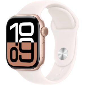 Apple Watch Series 10 42 mm Alu Roségold Sport Weiss M/L