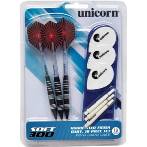 Unicorn Dartpfeile Softdart E300 18g, schwarz, 3 Stück