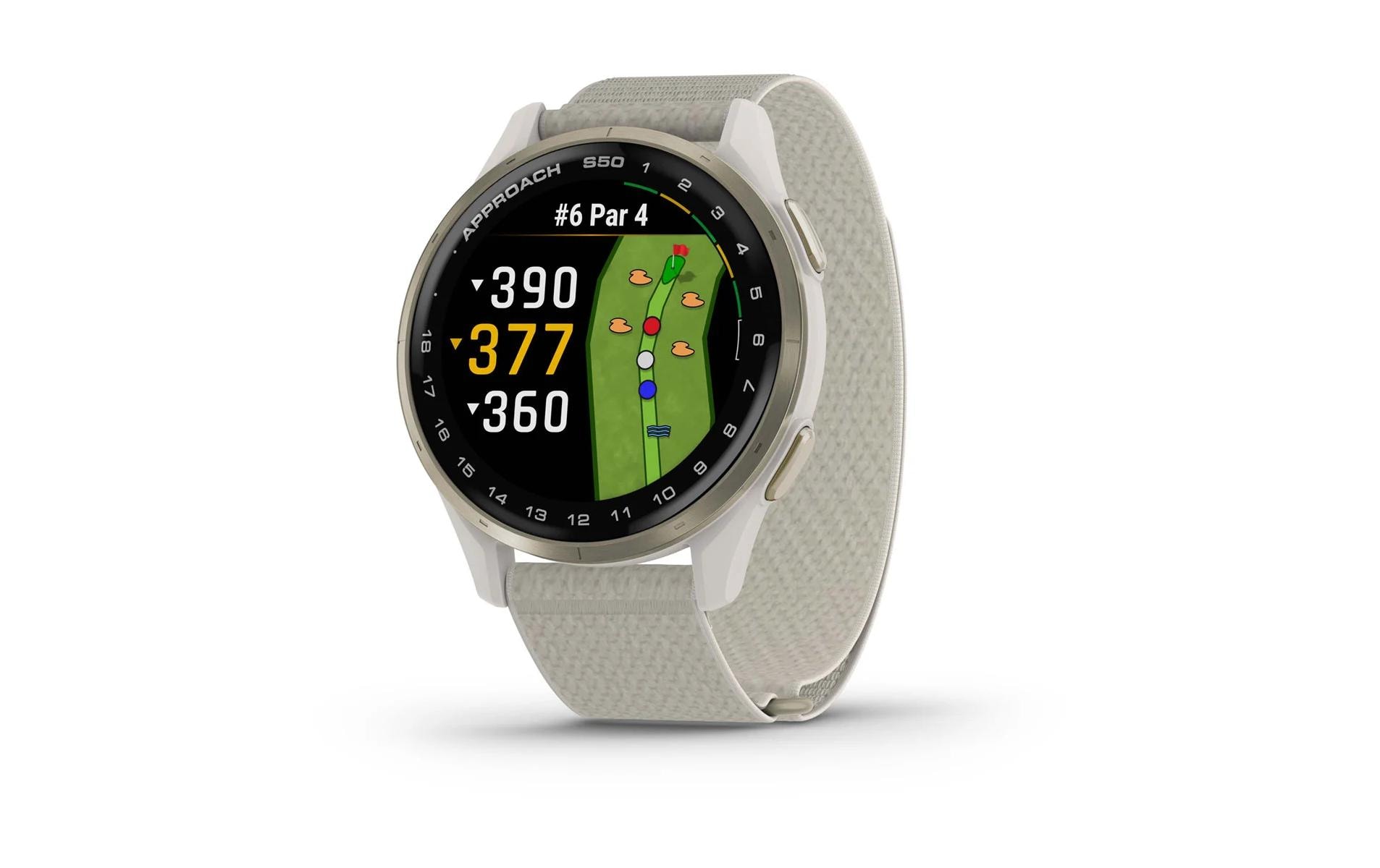 GARMIN GPS-Sportuhr Approach S50 elfenbein/cremegold, Band 20mm