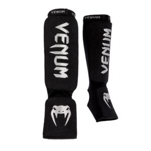 Venum Kontact Shin Guards Schwarz/Silber, L