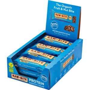 Rawbite Rohkostriegel Protein Smooth Cacao, 12 x 45g