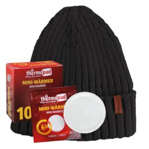 Thermopad multi BEANIE Merino inkl. 10 Miniwärmer – Schwarz