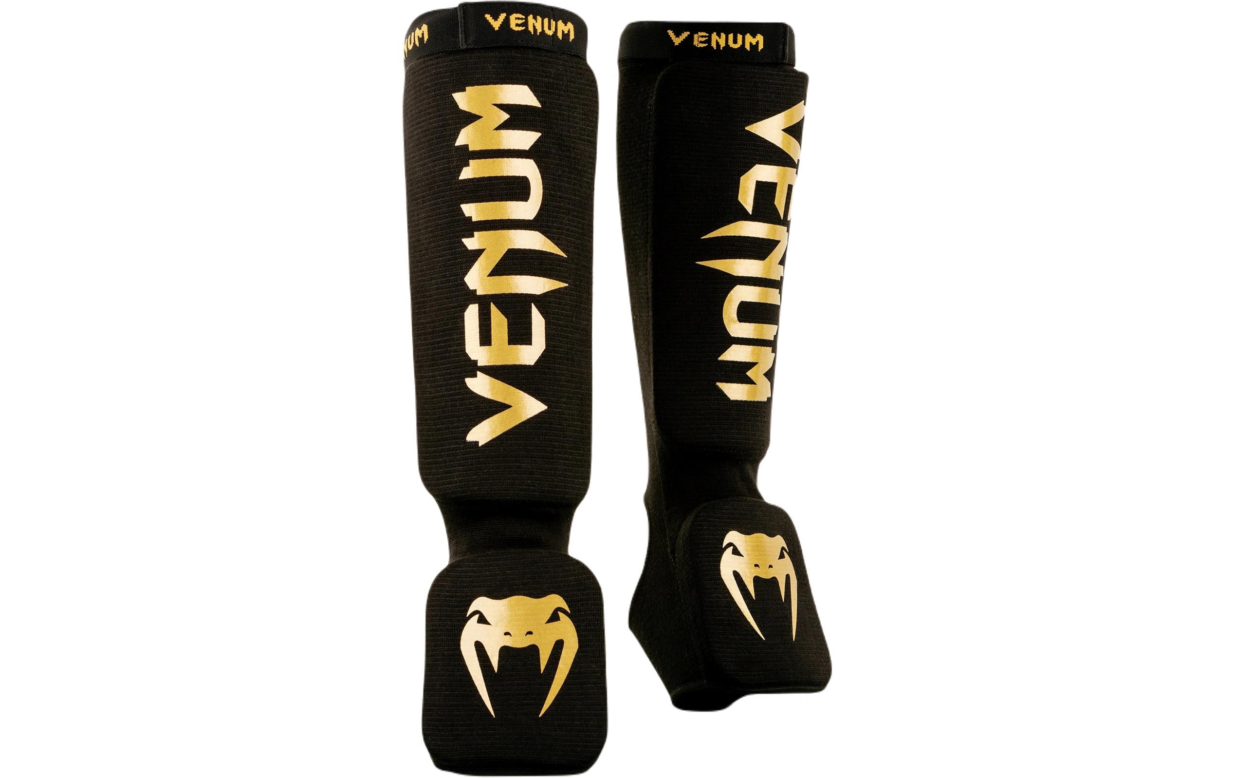 Venum Kontact Shin Guards Schwarz/Gold, XS