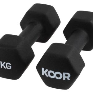 KOOR Kurzhantel-Set 5 kg, Schwarz