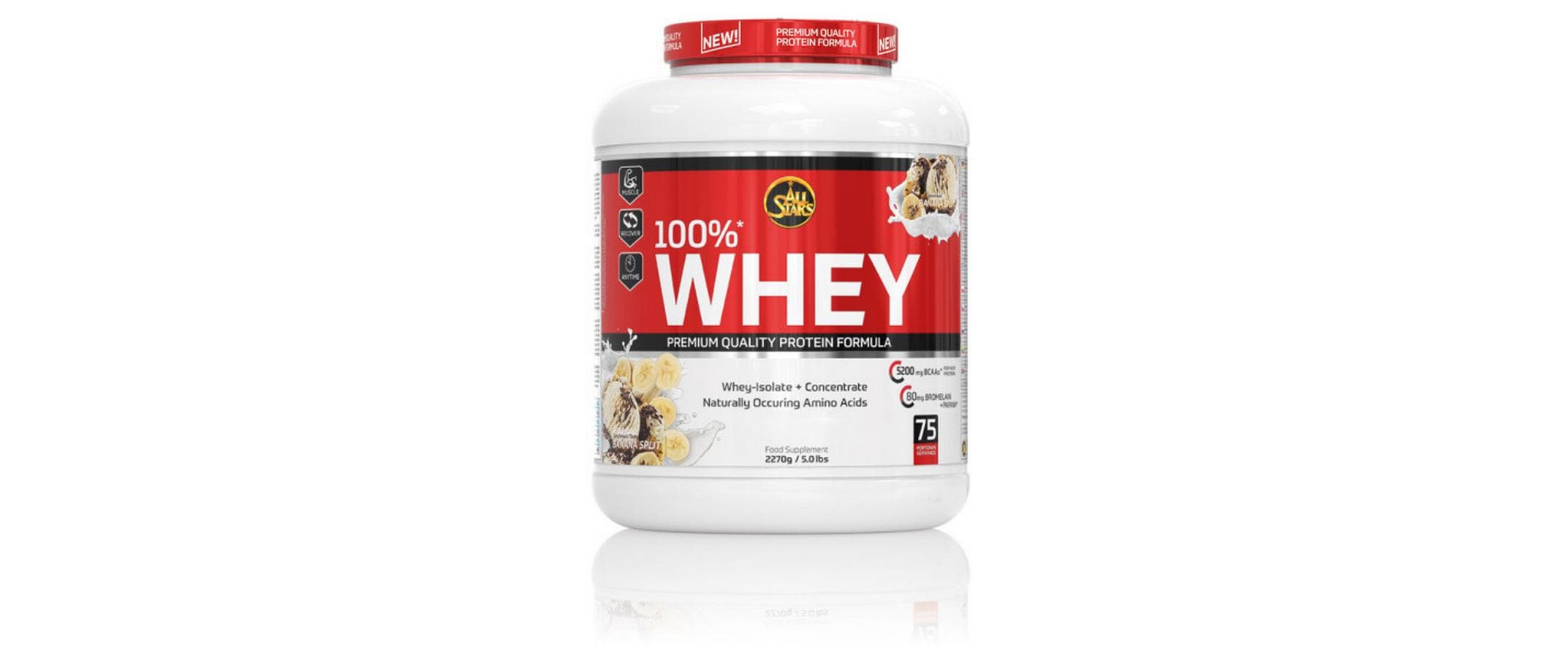 All Stars Pulver Whey 100% Banane 2270 g