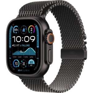 Apple Watch Ultra 2 Black Titanium Milanese Loop Schwarz M