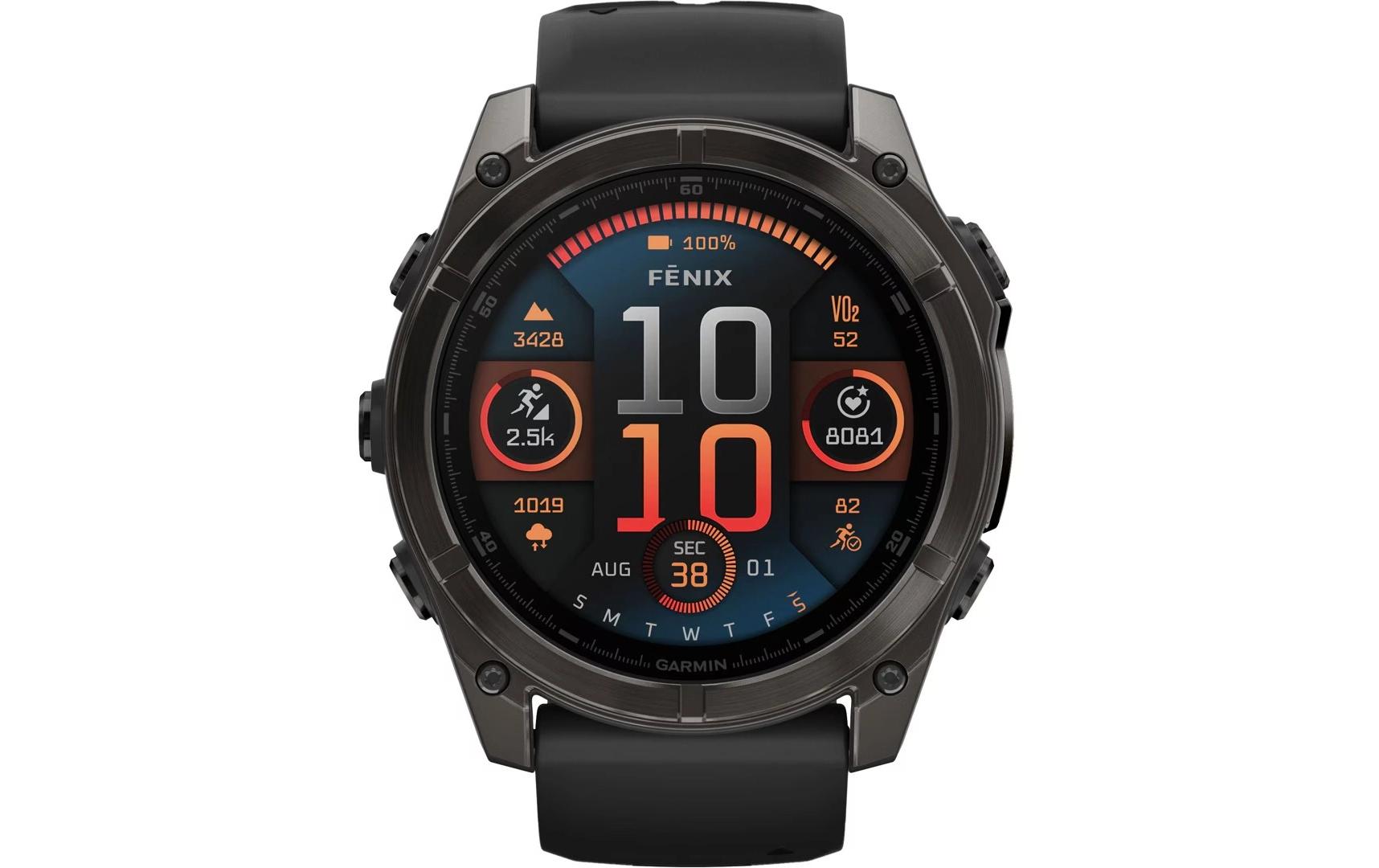 GARMIN Sportuhr Fenix 8 AMOLED Sapphire, 51 mm Dunkelgrau