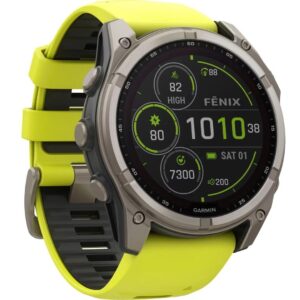 GARMIN Sportuhr Fenix 8 Solar Sapphire, 51 mm Gelb