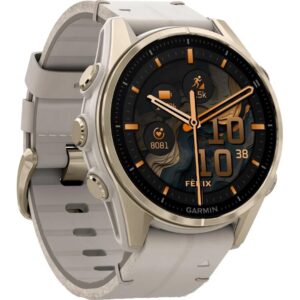 GARMIN Sportuhr Fenix 8 AMOLED Sapphire, 43 mm Hellgrau