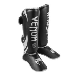 Venum Challenger Standup Shin Guards Schwarz/Silber, M