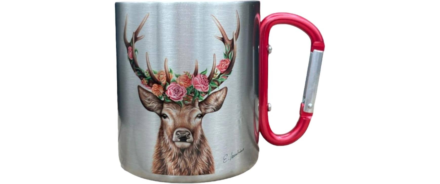creanorm Edelstahl-Tasse Blumenhirsch 330ml
