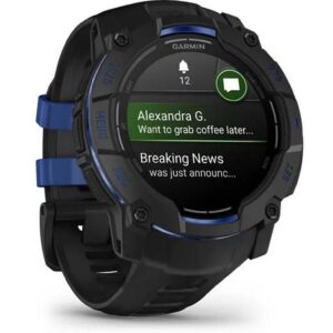 GARMIN Sportuhr Instinct 3 AMOLED Schwarz/Blau