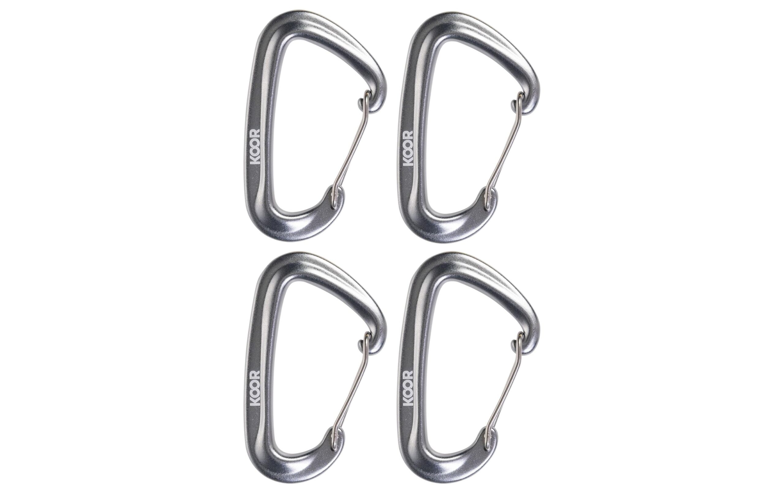 KOOR Karabinerhaken Fissare, Silber, 4 Stück
