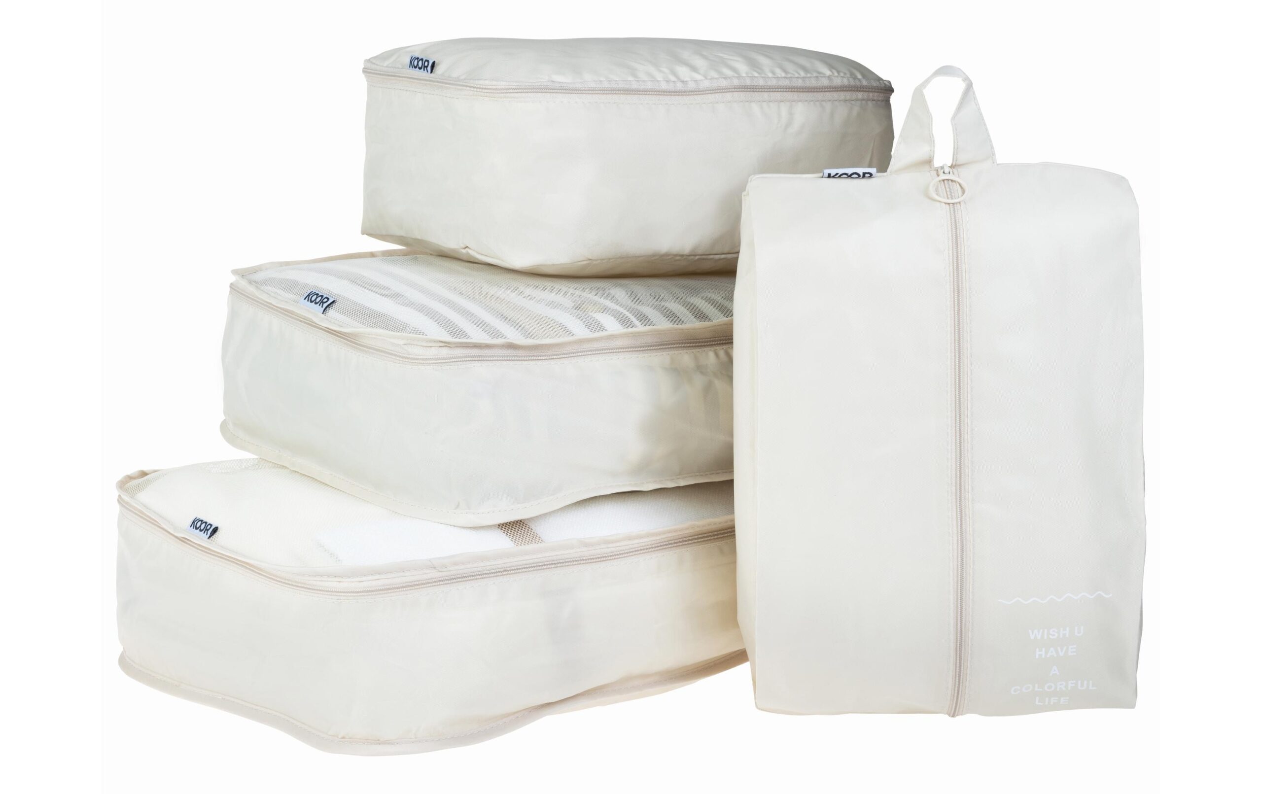 KOOR Kleiderbeutel Set Reesa, 4-teilig, Beige