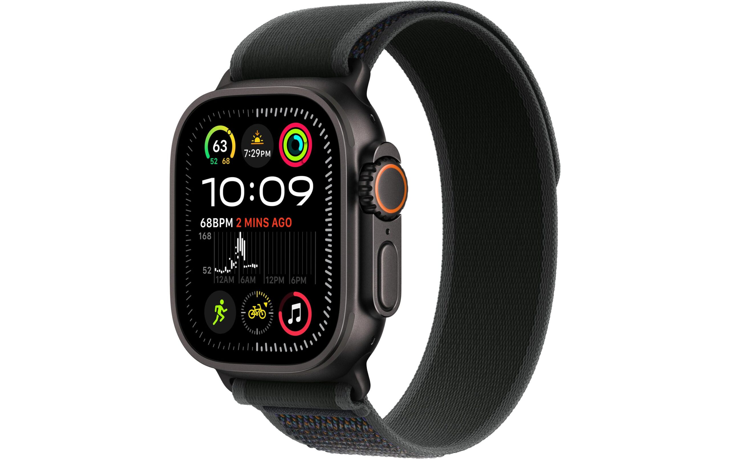 Apple Watch Ultra 2 Black Titanium Trail Loop Schwarz S/M