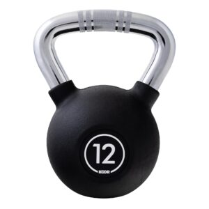 KOOR Kettlebell 12 kg, Schwarz