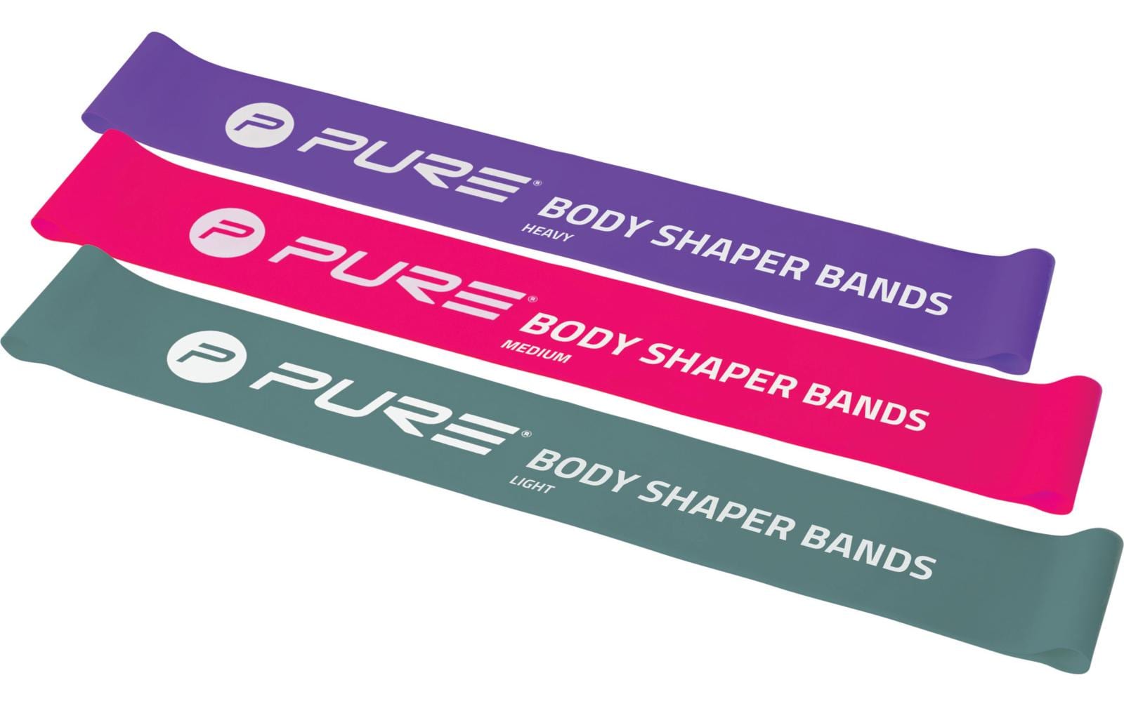 FTM Fitnessband 3er-Set, leicht bis stark, Lila/Rosa/Grau