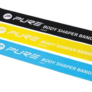 FTM Fitnessband 3er-Set, leicht bis stark, Blau/Gelb/Schwarz