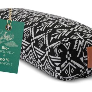 DoYourYoga Yoga-Bolster Paravati Bio-Dinkelspelz, Schwarz/Weiss