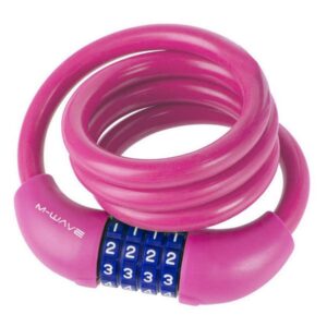 M-Wave Silikon-Spiralkabelzahlenschloss DS 12.10, Pink