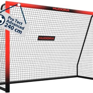 Hudora Fussballtor Pro Tect 240 Advanced schwarz/rot