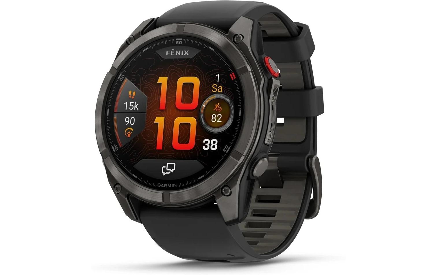 GARMIN Sportuhr Fenix 8 Pro 51 mm Schwarz / Schierfergrau