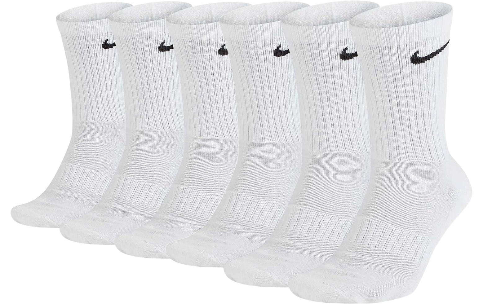 NIKE Nike Cushioned Training Crew Sock 6-Pack 38 - 42, Weiss