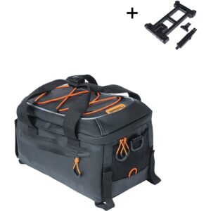 BASIL Gepäckträgertasche Miles Tarpaulin MIK 7 l, Schwarz/Orange
