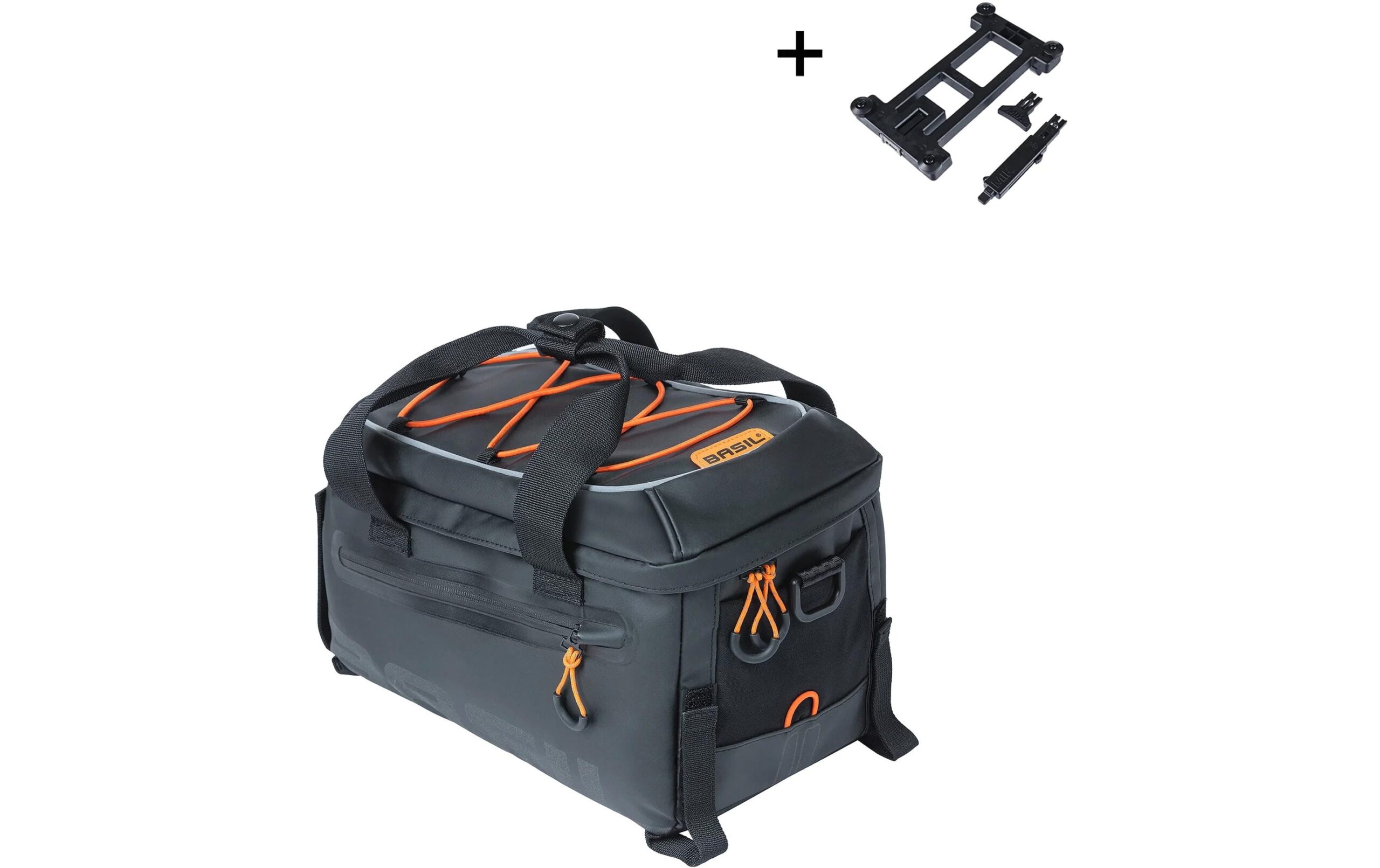 BASIL Gepäckträgertasche Miles Tarpaulin MIK 7 l, Schwarz/Orange