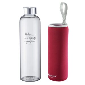 Westmark Trinkflasche Viva aus Glas 550 ml, Rot
