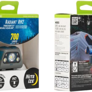 NITE IZE Radiant RH2 PowerSwitch-Stirnlampe Grau