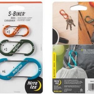 NITE IZE Karabiner S-Biner Aluminum Dual Combo, 3er-Pack, assortiert