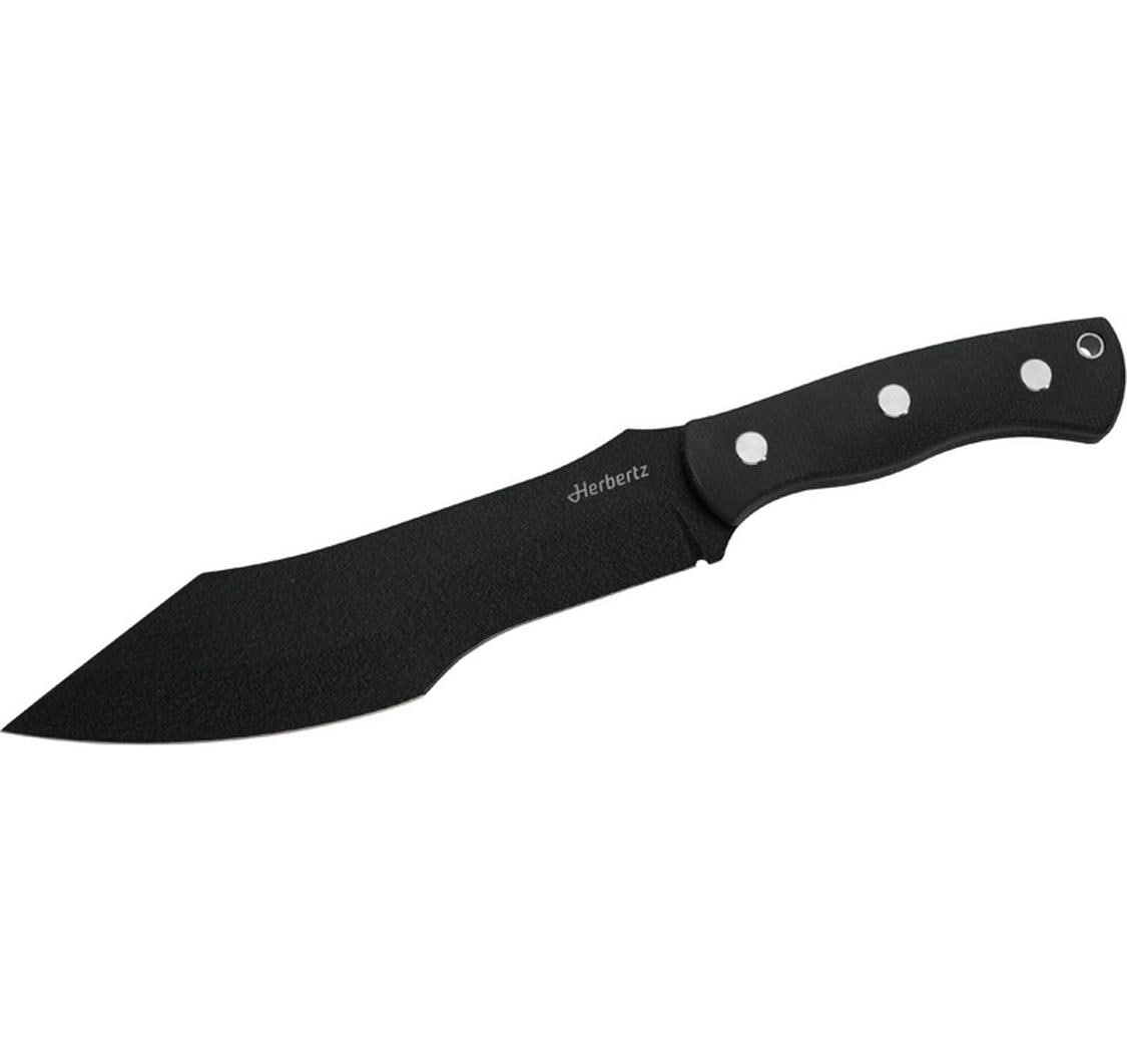 Herbertz Bushcraft- und Survivalmesser D2 schwarz micarta