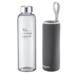 Westmark Trinkflasche Viva aus Glas 550 ml, Anthrazit
