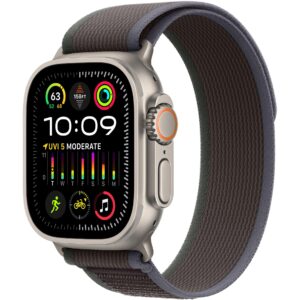 Apple Watch Ultra 2 Natural Titanium Trail Loop Blau/Schwarz M/L