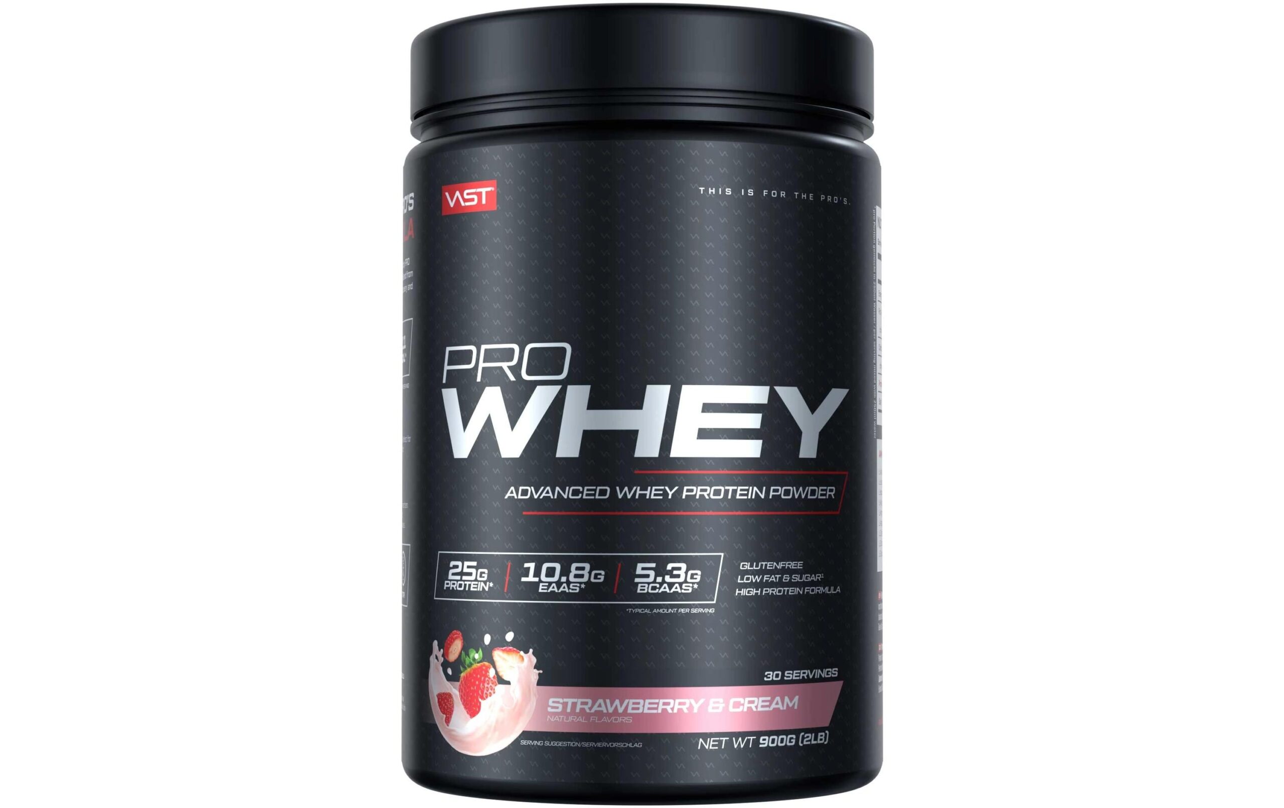 VAST Pulver Pro Whey Dose: 900g, Strawberries and Cream