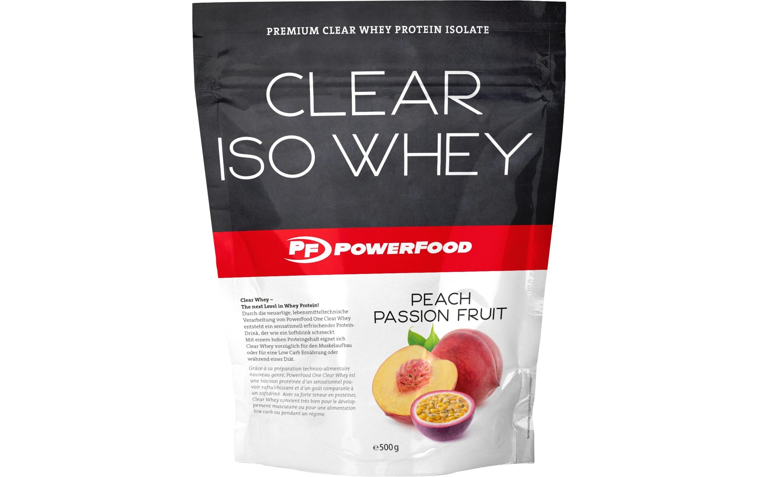 PowerFood Pulver Clear Iso Whey Passionsfrucht/Pfirsich 550 g