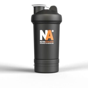 NUTRIATHLETIC Shaker 500 ml, Schwarz/Transparent