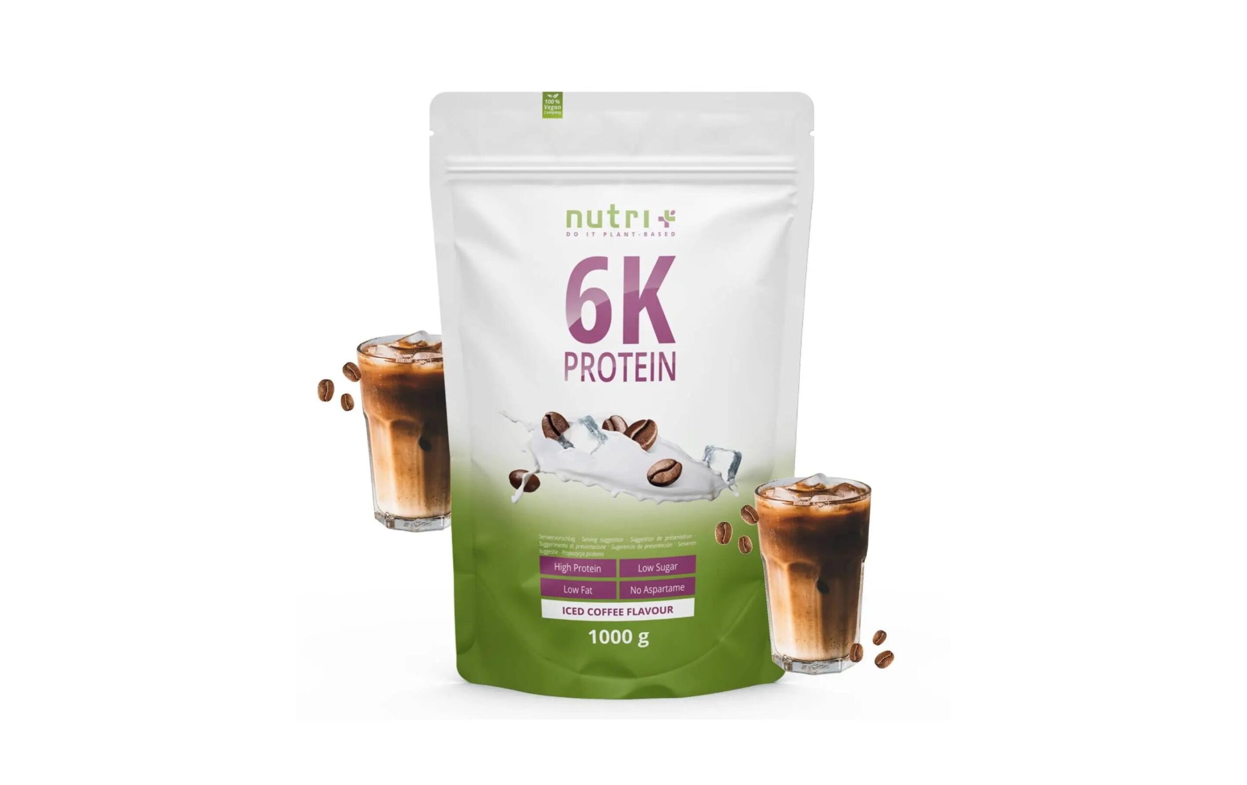 Nutri+ Pulver Vegan 6K Protein Kaffee 1000 g