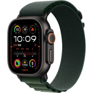Apple Watch Ultra 2 Black Titanium Alpine Loop Dunkelgrün Small