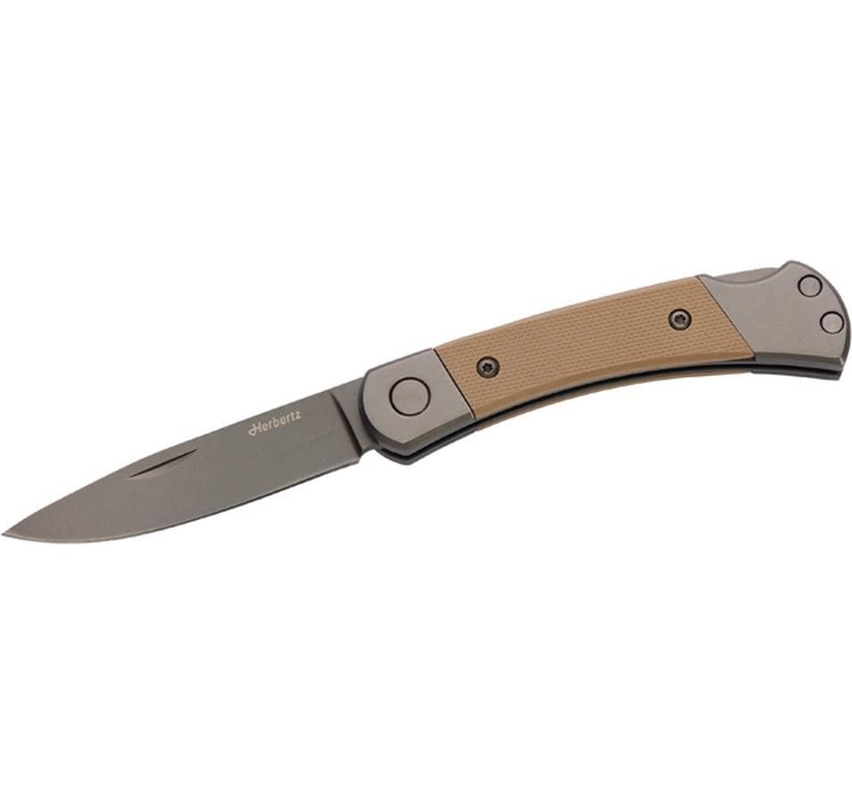 Herbertz Taschenmesser Titanbeschichtung Grey D2, Small, Sand