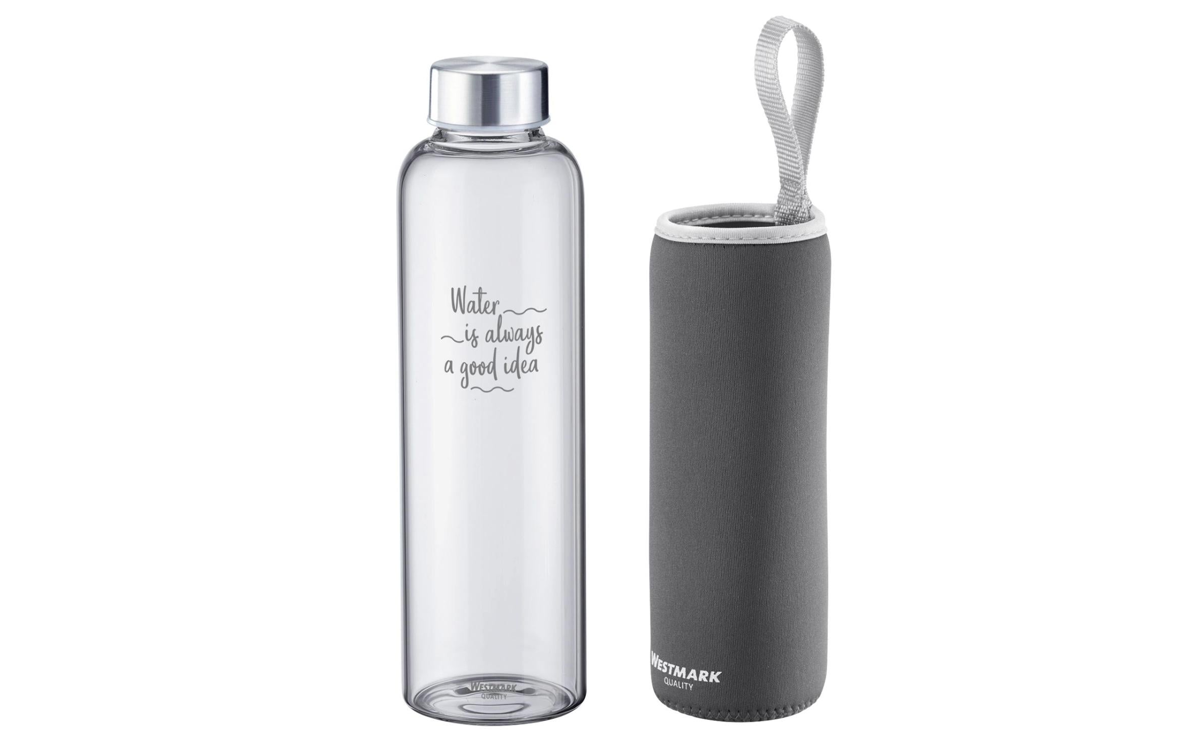 Westmark Trinkflasche Viva aus Glas 550 ml, Anthrazit