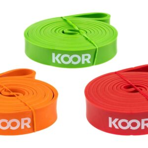 KOOR Fitnessband 3er-Set, mittel bis extra stark
