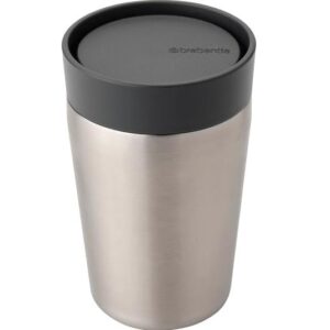 Brabantia Thermobecher Make & Take 200 ml, Silber/Dunkelgrau