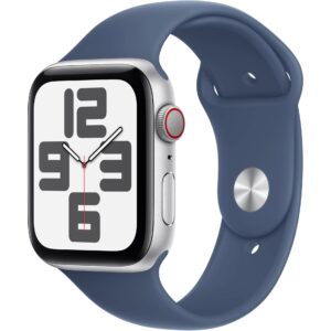 Apple Watch SE 2 44 mm LTE Silver Denim Sport Band S/M