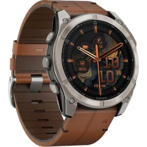 GARMIN Sportuhr Fenix 8 AMOLED Sapphire, 51 mm Braun