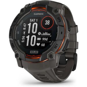 GARMIN Sportuhr Instinct 3 Solar Schwarz/Kohle 50 mm