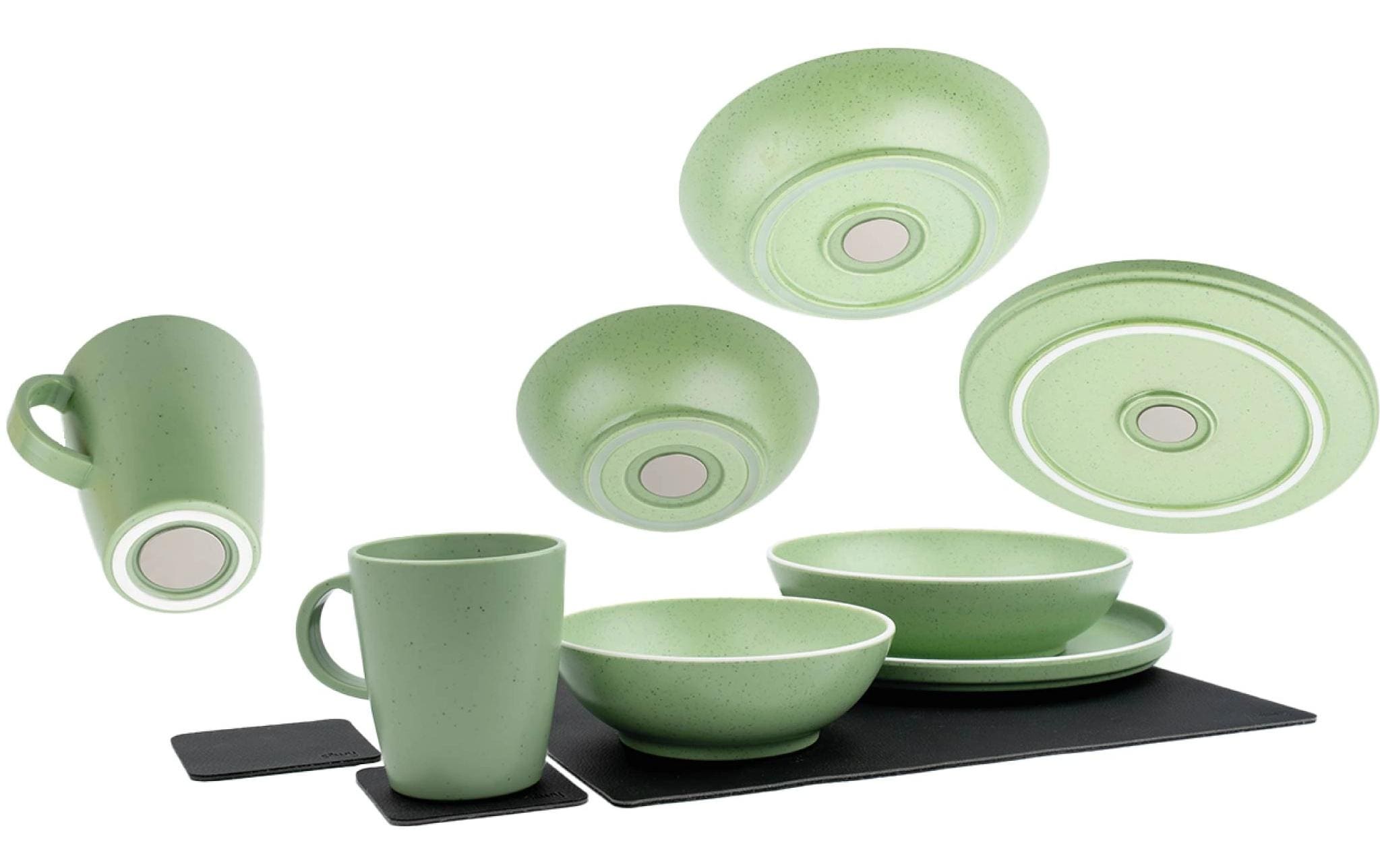 Silwy Magnet-Kunststoff-Geschirrset Dolomit Green